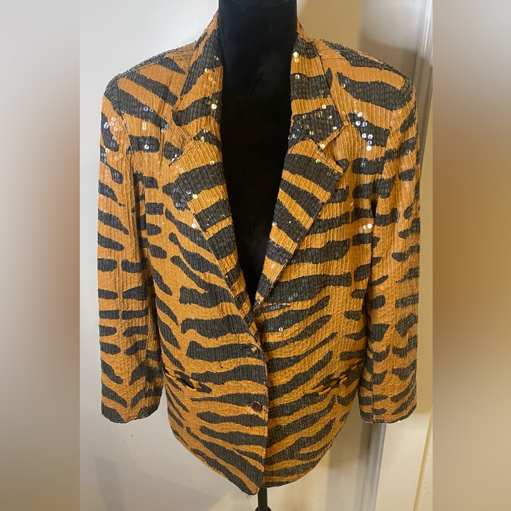 Tiger Stripe Sequin Blazer